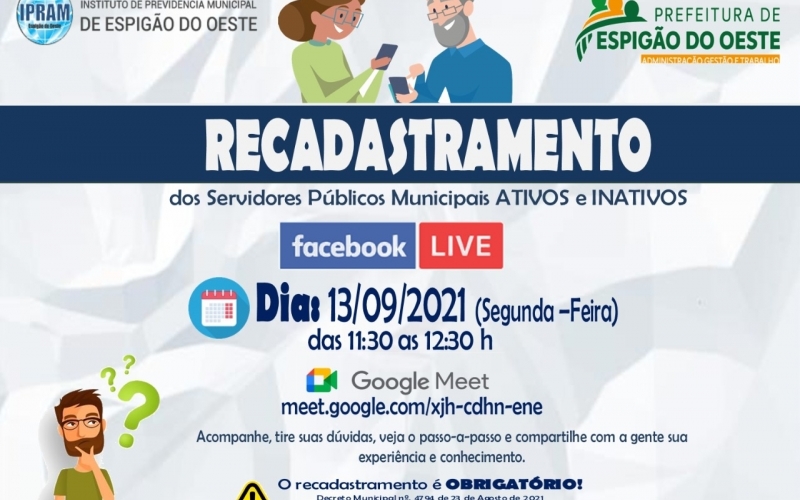 LIVE de Orientação e Esclarecimentos Sobre Recadastramento Previdenciário do IPRAM