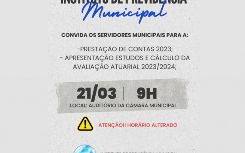 Convite aos servidores municipais para participação de reunião técnica de apresentação da Prestação de Contas do Exercíc